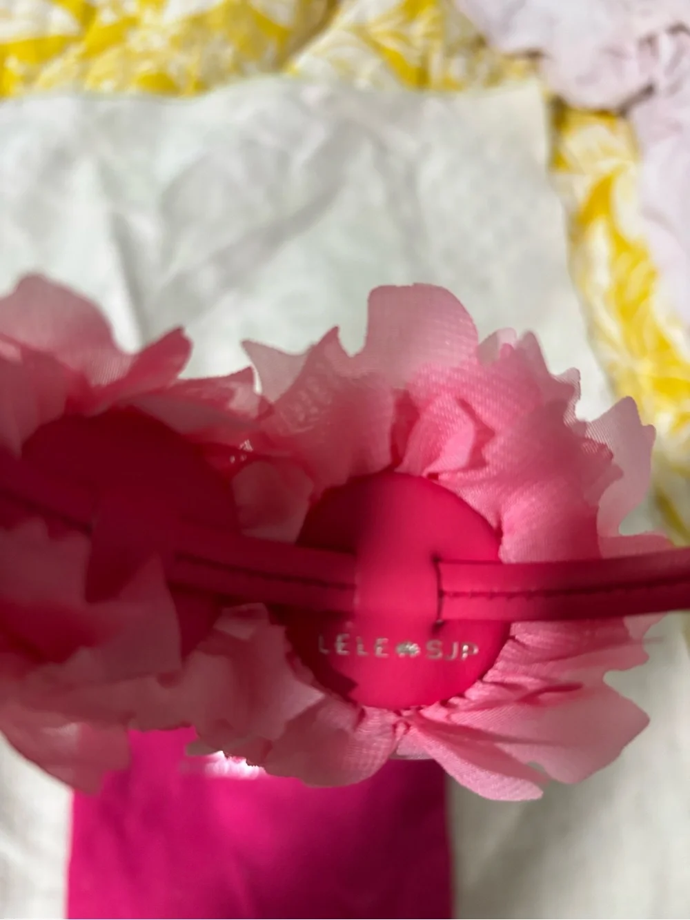 Lele Sadoughi for SJP Sarah Jessica Parker Hot Pink Peony Headband